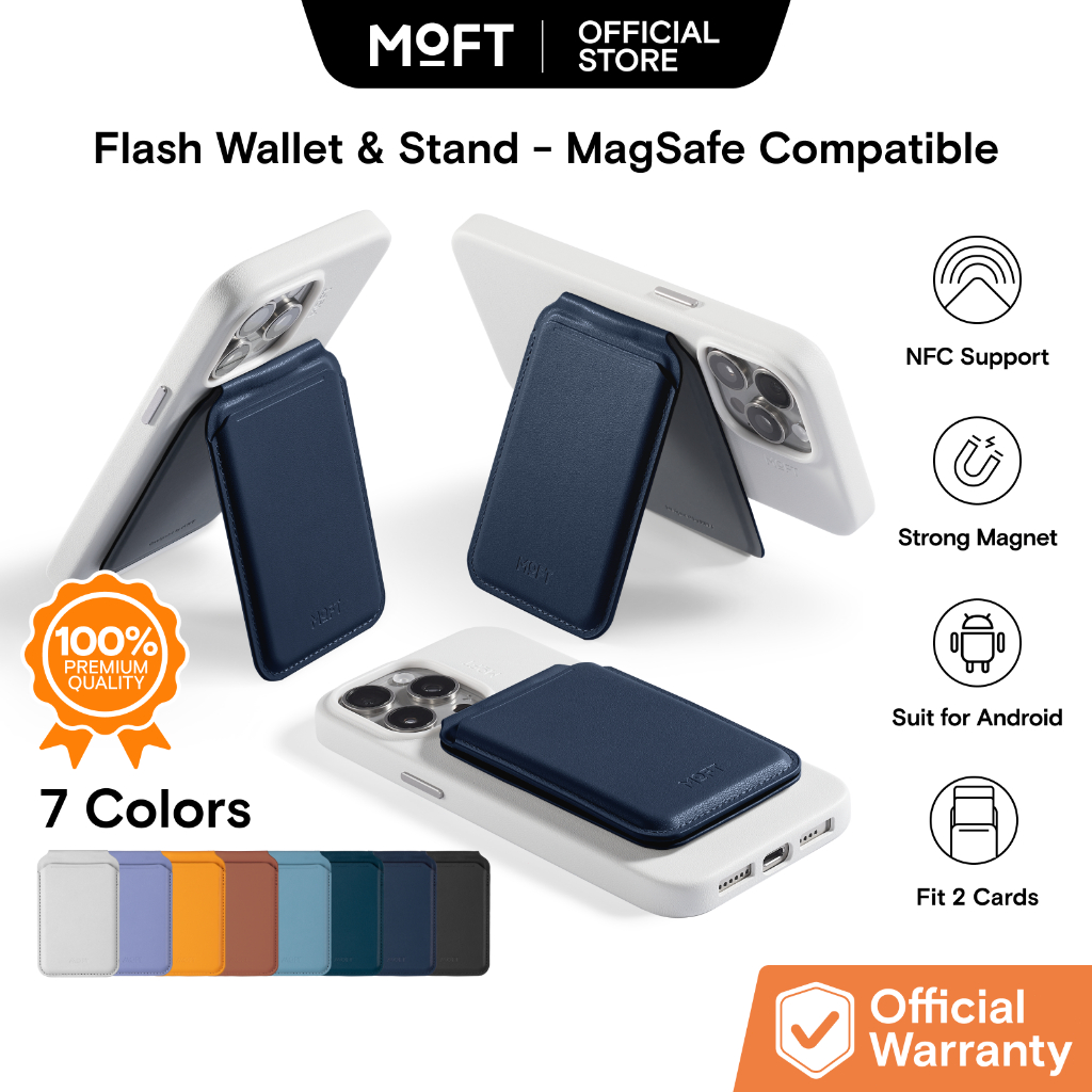 MOFT Snap Flash Wallet ขาตั้งโทรศัพท์มือถือ กระเป๋าสตางค์ พร้อม MagSaf ใช้งานสะดวก ทนทาน สําหรับสมาร์ทโฟน เปิดหน้าต่าง ID และบานพับเหล็ก