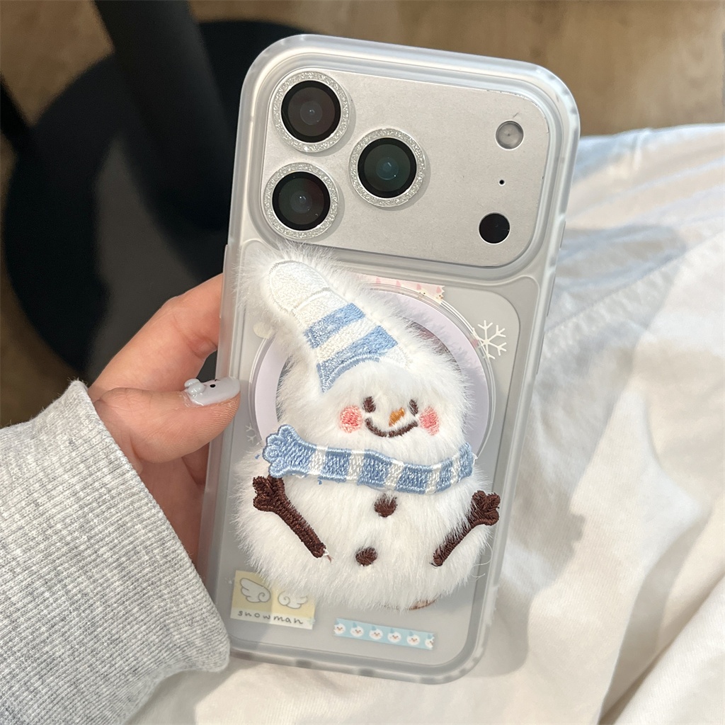 สําหรับIphone Case 17 Pro Max 16 Pro Max 15 Pro Max 14 Pro Max Snowman Textureเคสโทรศัพท์