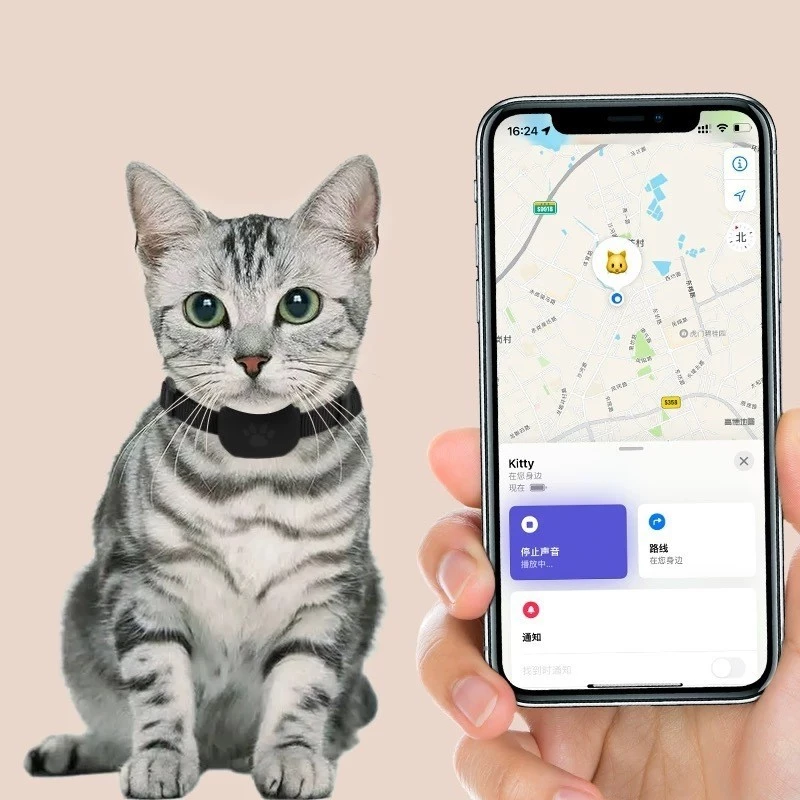 เข้ากันได้กับระบบ iOS Android Pet Cat Locator Collar กันน้ํา Apple "Find My" Tracker ปลอกคอสะท้อนแสง thumbnail 4