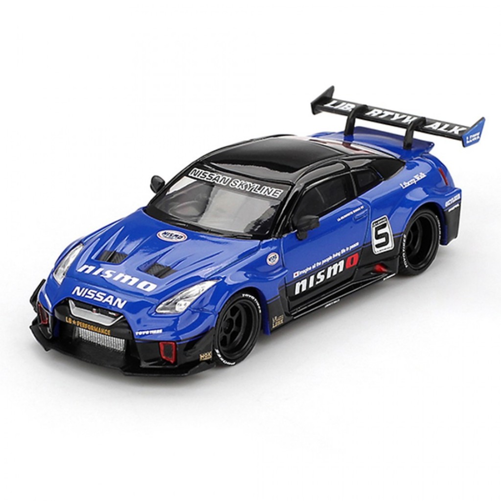 Mini GT MGT0124-L 1124 1/64 LB-Silhouette WORKS GT NISSAN 35GT-RR Ver.2 Blue LHD Diecast Scale รถโมเดล