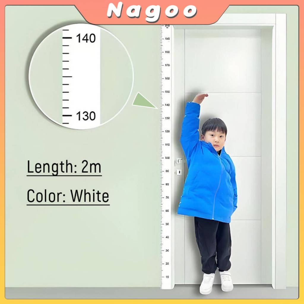Nagoo ที่วัดความสูงเด็ก สติ๊กเกอร์ส่วนสูง แบบติดผนัง ยาว 2 m สีขาว/สีใส Height sticker