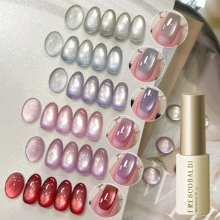 FRESCOBALDI 6ml สไตล์ใหม่ Red Cat Eye Gel ยาทาเล็บติดทนนาน Shining เหมาะสําหรับร้านทําเล็บ