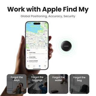 Ugreen Finder Security SmartTrack Link SmartTag พร้อมค้นหาคีย์ของฉันบลูทูธ Tracker สําหรับกระเป๋าเดินทาง MFi โทรศัพท์ Finder IOS
