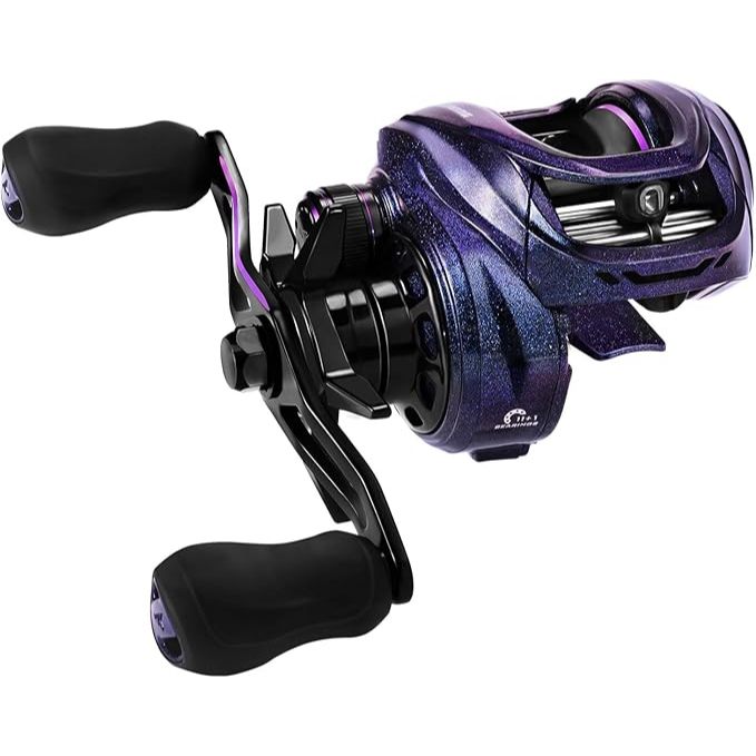 รอกตกปลา KastKing Royale Legend Pro ระบบ AutoMag Dual Braking, ควบคุมความต้านทานของส่วนโค้ง, ลากคาร์บอน 16 ปอนด์, น้ำหนักเบาเพียง 5.5 ออนซ์, อัตราส่วนเกียร์ 8.0:1, 11+1 สเตจ