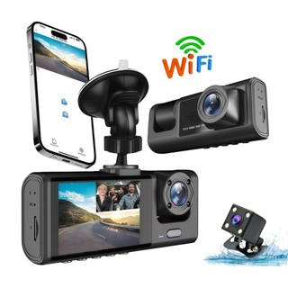 Dash Cam For Car Front And Rear Dashcam 3 Camera Wifi 1080P HD Car Recorder DVR Driving Night Vision