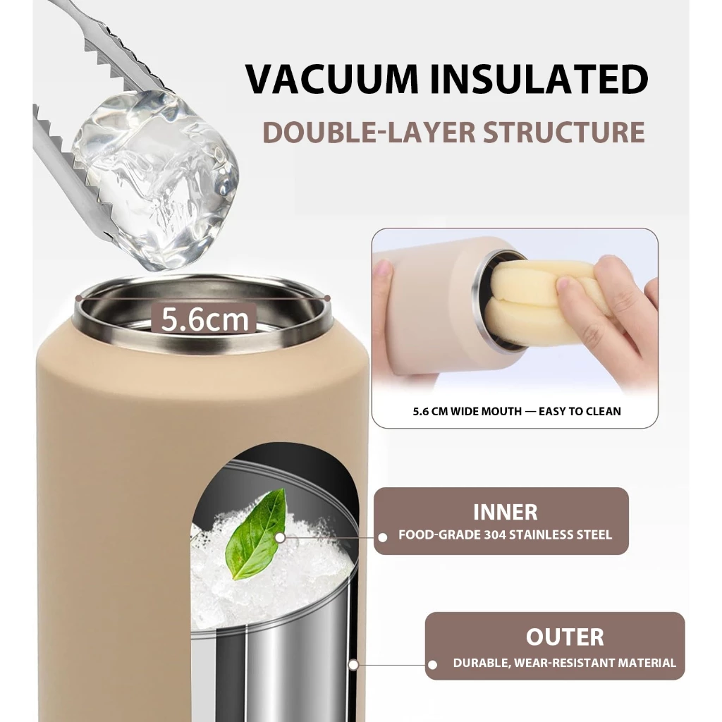 TYESO กระบอกน้ำเก็บอุณหภูมิ สแตนเลส Thermos Flask ขวดน้ำสแตนเลส เก็บร้อนเก็บเย็น พร้อมหูหิ้ว 500ml / 710ml TS-8755C 8756C thumbnail 6