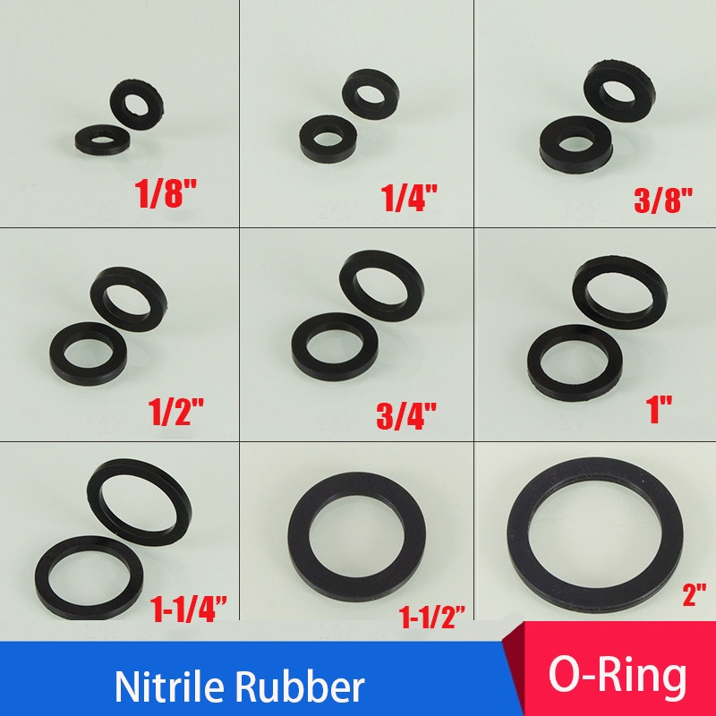ไนไตรล์สีดํา NBR ยางแบนเครื่องซักผ้า O-Ring ปะเก็นซีลกันน้ํา BSP 1/8" 1/4 "3/8 1/2~2 "
