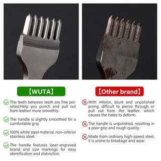 WUTA สิ่วหนัง 3/4/5/6 มม. เหล็กเจาะเพชร เครื่องมือเจาะหนัง เจาะรูเย็บ Leather Chisel Stitching Puncher
