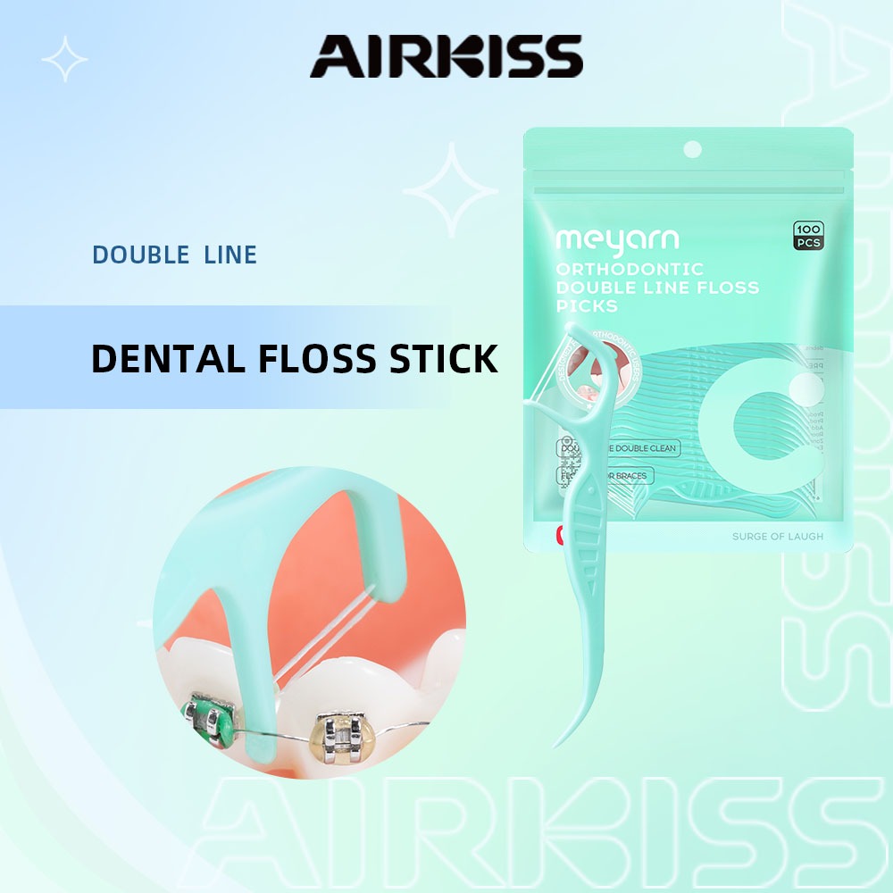 MEYARN ไหมขัดฟัน แบบพกพา สําหรับจัดฟัน 100 ชิ้น / แพ็ค ไหมขัดฟันสำหรับคนจัดฟัน