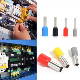 1000PCS E0508/E7508/E1008/E1508/E2508/E4009/E6012 Crimp Terminals สายไฟปลอกโลหะตัวเชื่อมต่อแหวนแขน