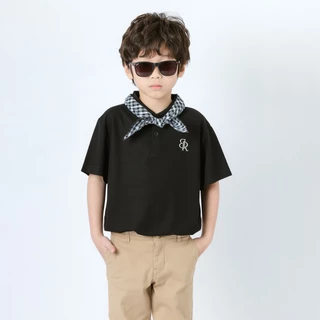 B&R Kids【เสื้อโปโลแขนสั้นเด็ก】ส่งจากไทย เสื้อคอปกแฟชั่น สไตล์เกาหลี สบายๆ นุ่มสบายผิว สำหรับเด็กชายเด็กหญิง