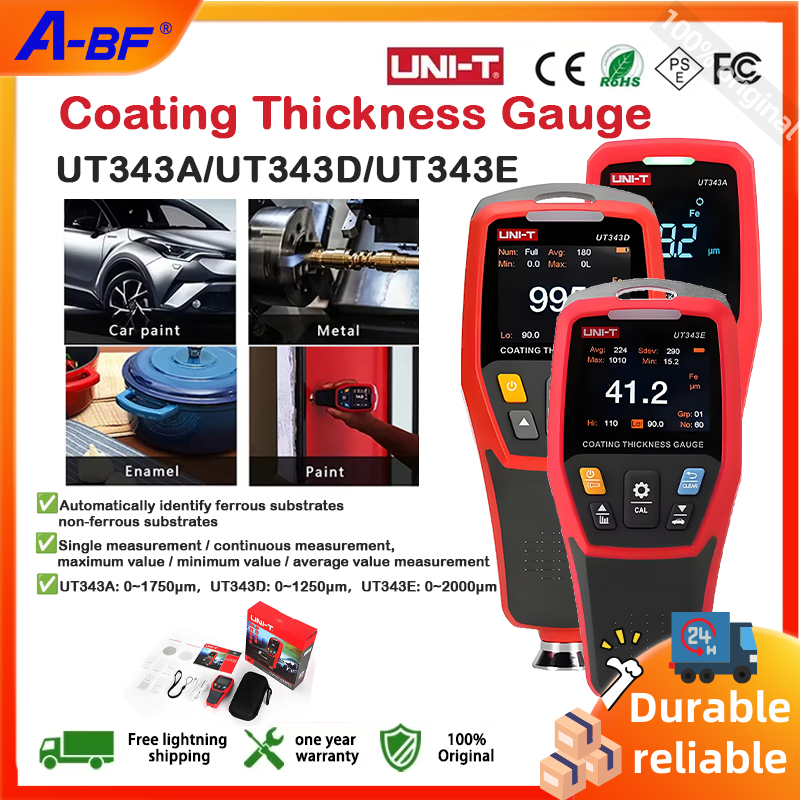 UNI-T UT343A/UT343D/UT343E เคลือบเครื่องวัดความหนา Non-Destructive การทดสอบสําหรับ Ferrous/Non-Ferro