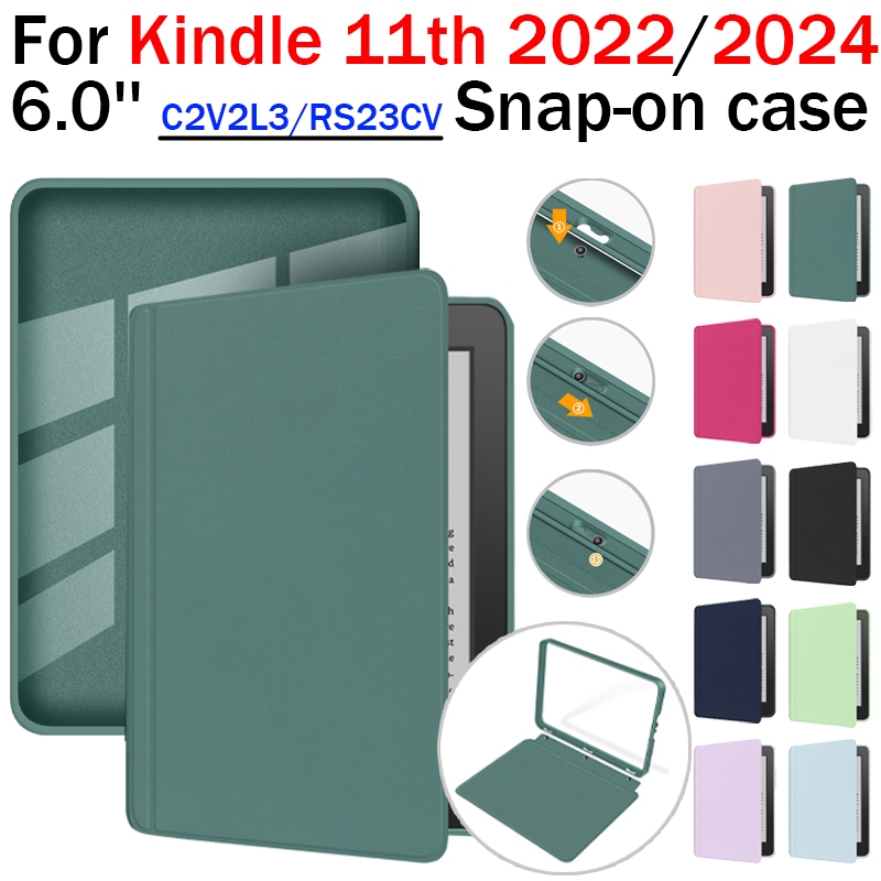 สําหรับ Kindle E-Book 11th (6.0) 2024 2022 RS23CV C2V2L3 Clear DIY อะคริลิคแยก Snap-On Case E-Reader