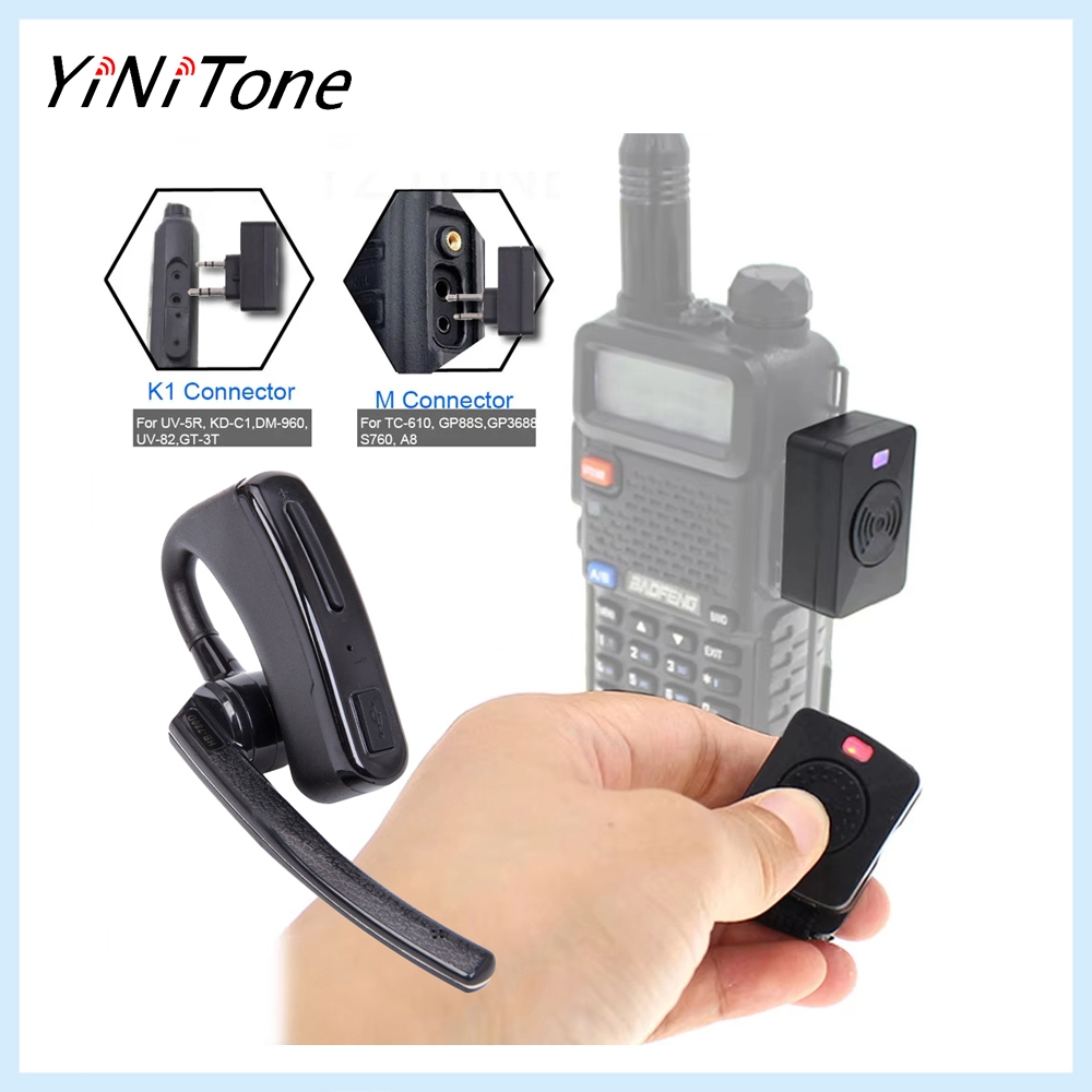 Ham วิทยุ BT ชุดหูฟัง V4.0, ปลั๊ก K/M เข้ากันได้กับ Motorola XTN/CLS/BAOFENG UV-5R/KENWOOD TK Series