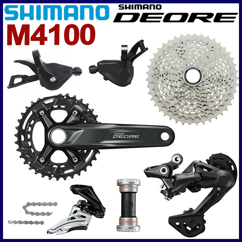 Shimano Deore M4100 2x10 Speed Groupset M4100 Crankset 170 มม.36T-26T M4100 Cassette BB52 ด้านล่างวง
