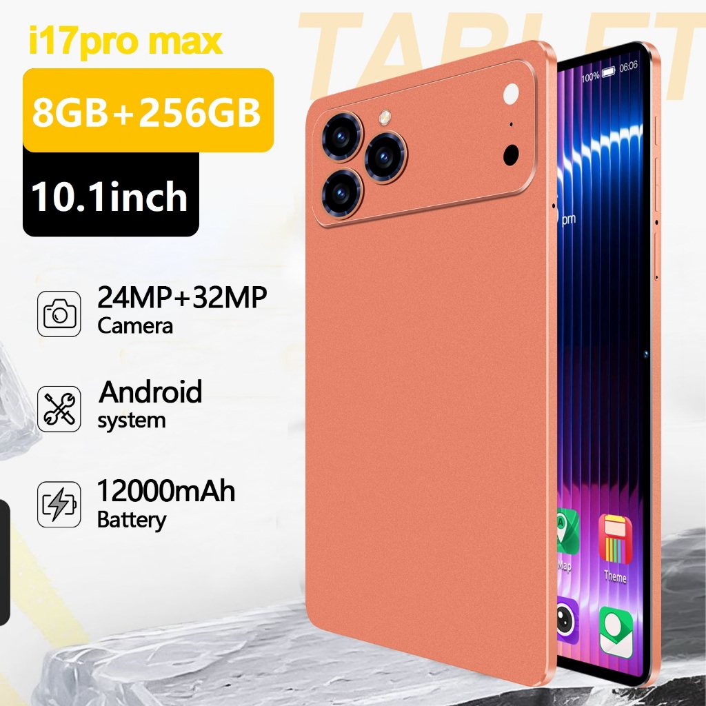 ใหม่ 4G/5G สมาร์ทแท็บเล็ต A17 PM 10.1 นิ้วหน่วยความจําหน้าจอที่ชัดเจนเป็นพิเศษ 8GB RAM + 256GB ROM แ