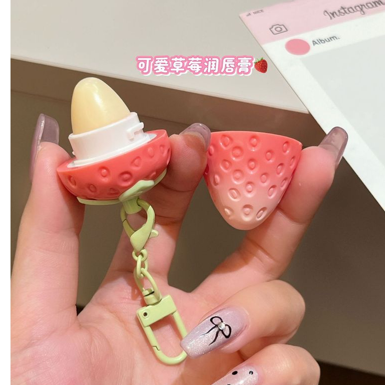 อุณหภูมิเปลี่ยนลิปสติกผลไม้สตรอเบอร์รี่ชุ่มชื้นชุ่มชื้นไม่มีสีลิปบาล์มนักเรียนชายนักเรียนหญิงราคาถูกลิปแคร์