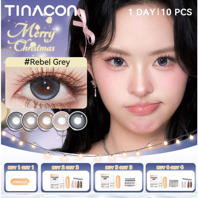 TINACON คอนแทคเลนส์รายวัน 10ชิ้น(5คู่) DIA14.2-14.4 ธรรมชาติ lens สายตาสั้น 【0.00-8.00】ขยายตาแนบเนียน