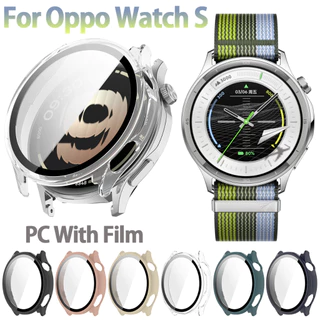 ฟิล์มกระจกนิรภัยกรณี PC สําหรับ OPPO Watch S Protector กรอบกันชน Hard เคสกันกระแทก