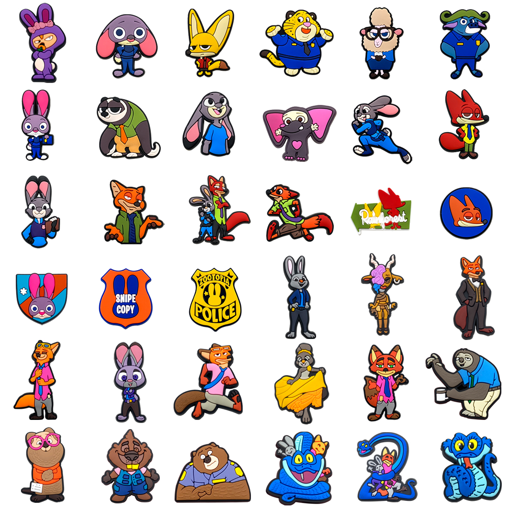 Rabbit Fox อะนิเมะ Charm และการตกแต่ง สำหรับรองเท้าแตะ PVC อุปกรณ์เสริมปุ่ม ยอดนิยมเพื่อความสนุกและสร้างสรรค์