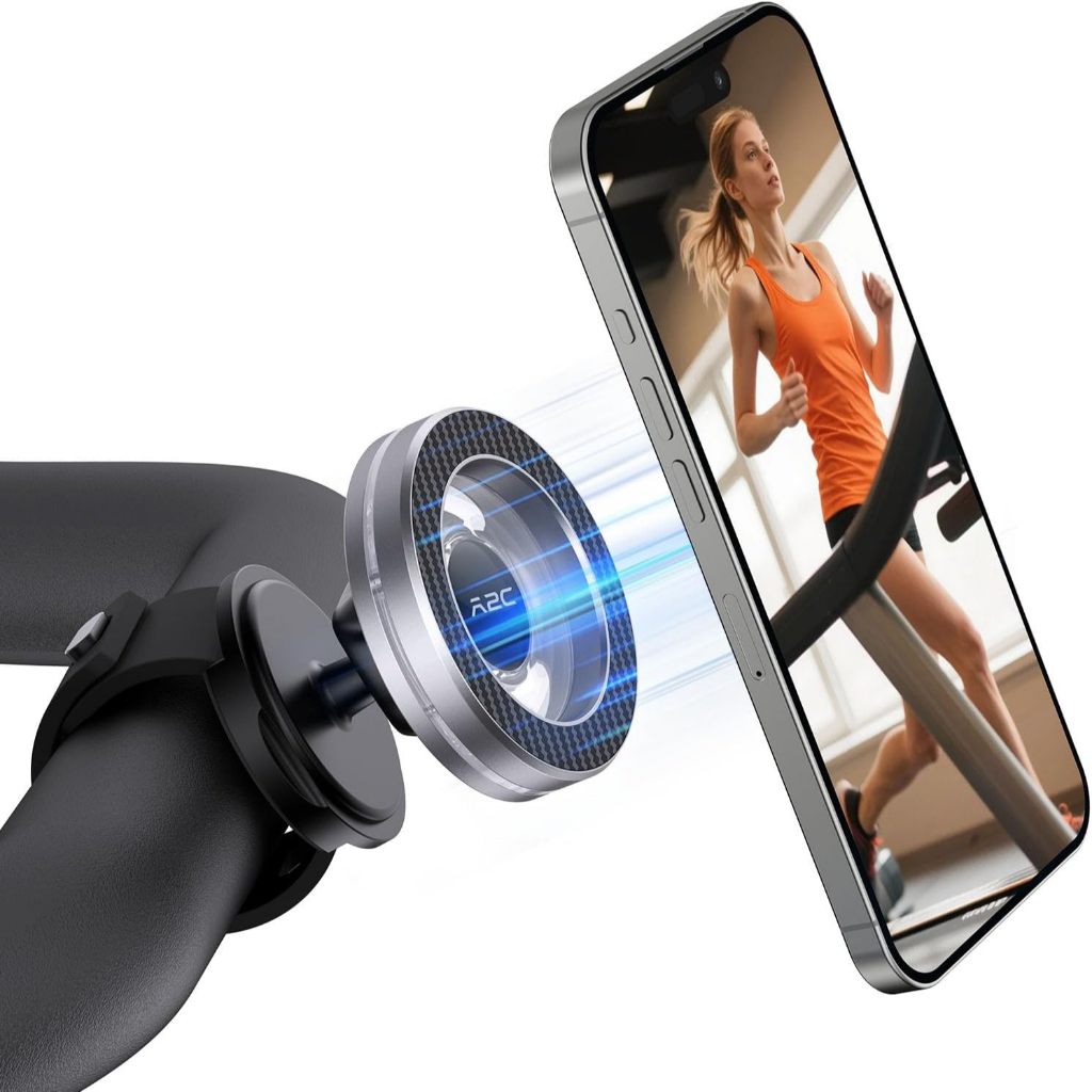 APPS2car MagSafe Phone Holder for Peloton Bike/Treadmill รถเข็นเด็ก/รถเข็นช็อปปิ้งพร้อมสายรัดปรับระด