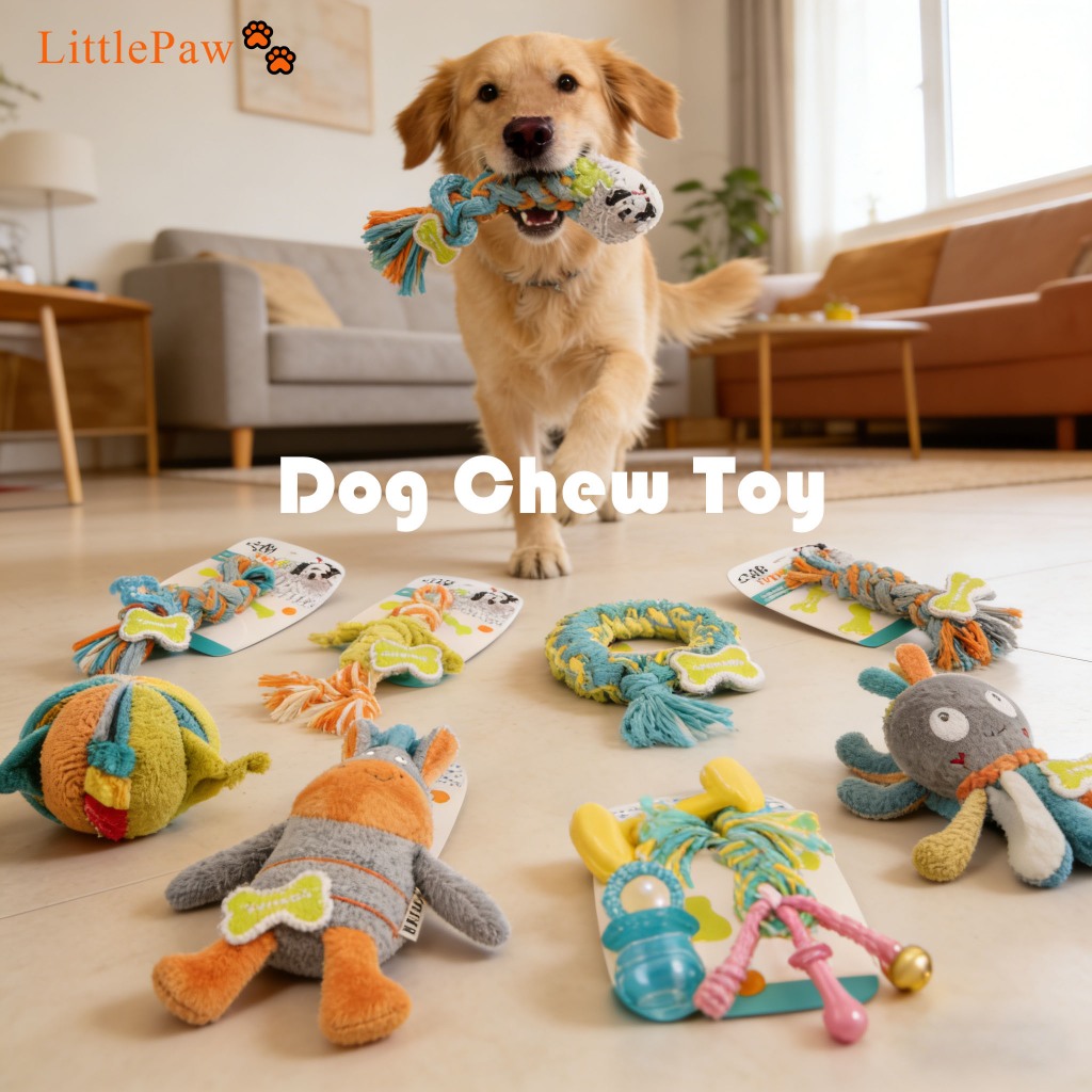 ของเล่นเคี้ยวเชือกสุนัข – Squeaky Teething & Comfort Toy สําหรับลูกสุนัขและสุนัขขนาดเล็ก