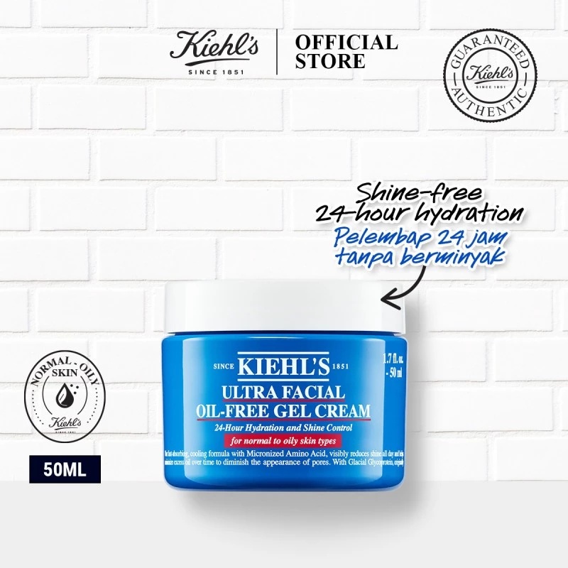 KIEHL'S ULTRA FACIAL OIL-FREE GEL CREAM 50ML*2 มอยส์เจอร์ไรเซอร์ ครีม บำรุงผิวหน้า เนื้อเจลบางเบา มอ