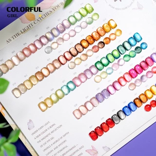 【พร้อมส่ง】COLORFUL GIRL 45 สี ✨ สีเจลแคทอายเนื้อซาติน + สีเจลแคทอายลูกแก้ว ครบเซ็ต 45 ติดทนนาน เงางามประกายหรูหรา เหมาะสำหรับร้านทำเล็บมืออาชีพและใช้ส่วนตัว แถมฟรีชาร์ท Cat Eye 45 สี (ทามาให้แล้ว พร้อมใช้งาน)