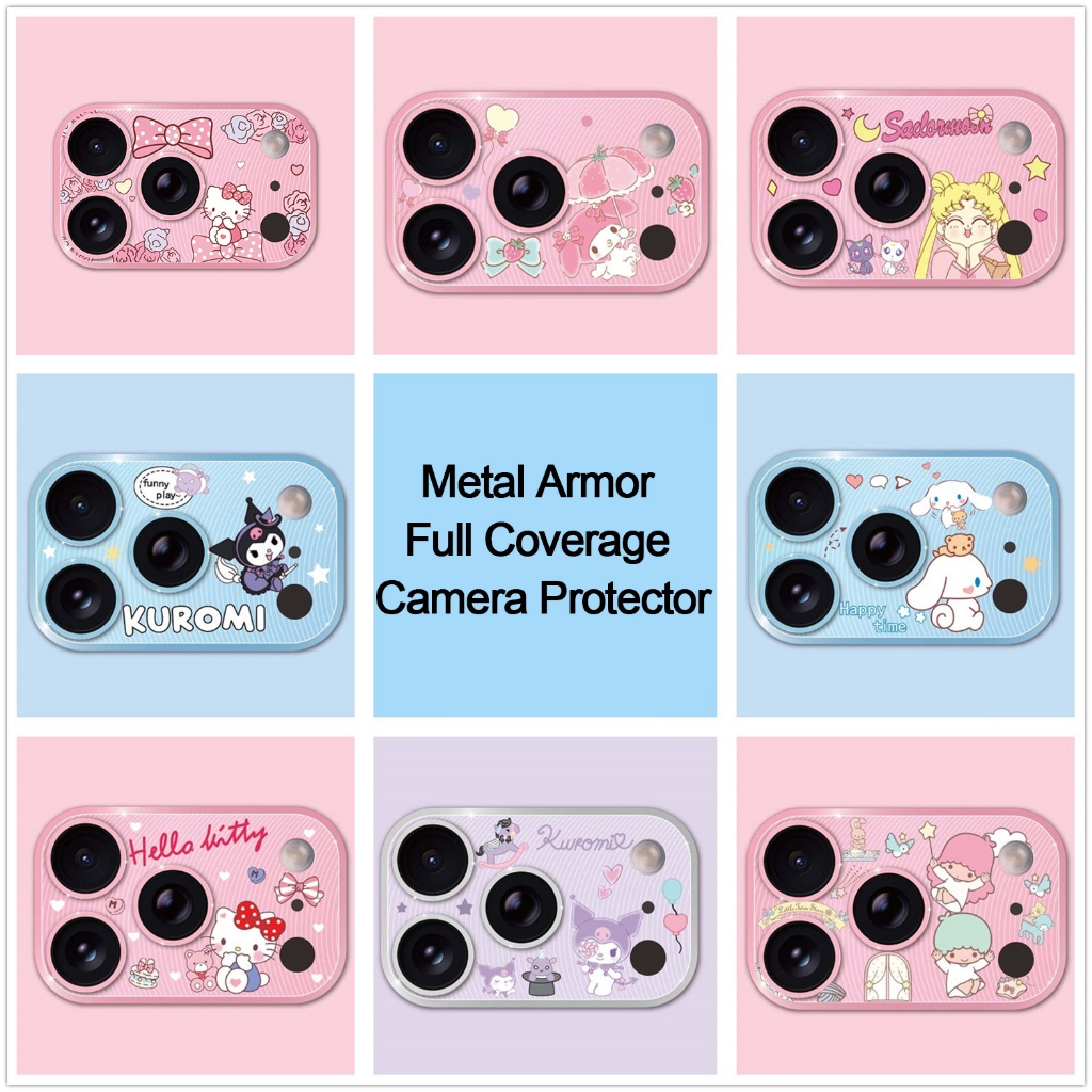 One Piece iPhone 17 Pro Max Armor Metal Full Coverage Camera Protector DoraemonTempered Glass Sailormoon iPhone 16 Pro Max ตัวป้องกันเลนส์กล้องiPhone 15 Proสติกเกอร์เลนส์กล้อง