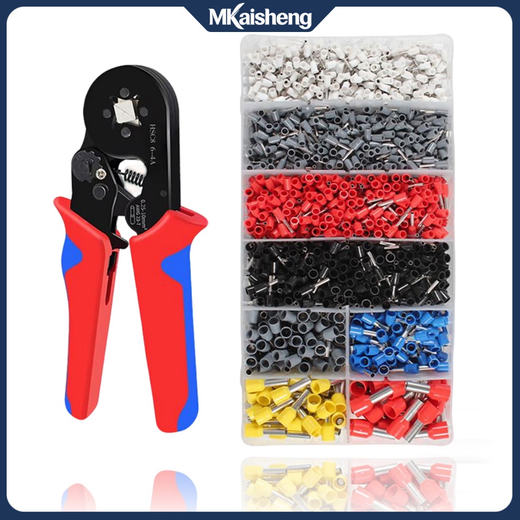 CRIMPING Plier ชุด 23-7AWG 0.25-10 มม.Quadrilling Ferrule CRIMPING ชุดเครื่องมือ Crimper,Ferraule terminal Kit