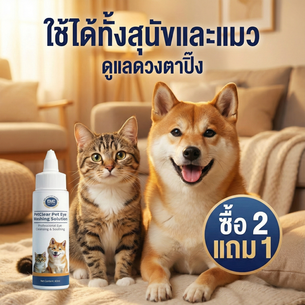 ขจัดคราบน้ำตา! น้ำยาล้างตาแมวและสุนัข ลดตาแดง ตาแฉะ ปลอดภัยจากเยอรมัน 🇩🇪 เช็ดสะอาด บำรุงดวงตา