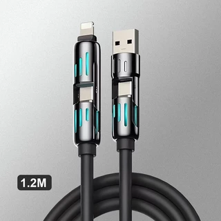 PD240W สายชาร์จเร็ว 4 ใน 1 ขนาด 1.2 เมตร Type-C สายชาร์จเร็วสำหรับ คอมพิวเตอร์โน๊ตบุ๊ค