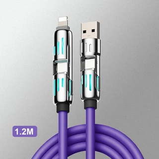 PD240W สายชาร์จเร็ว 4 ใน 1 ขนาด 1.2 เมตร Type-C สายชาร์จเร็วสำหรับ คอมพิวเตอร์โน๊ตบุ๊ค