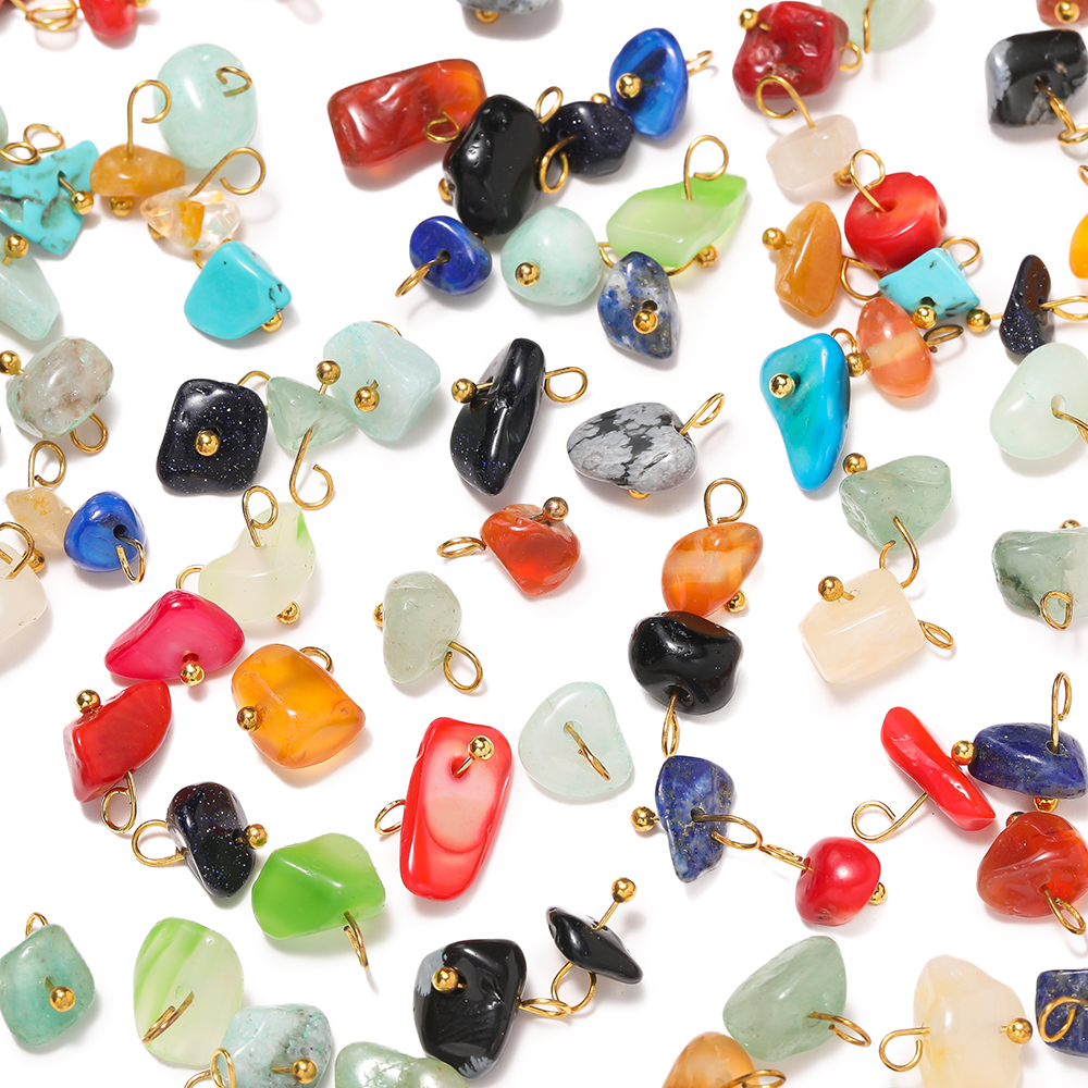 ST.KUNKKA 5 ชิ้นลูกปัดหินธรรมชาติลูกปัดจําลองลูกปัด DIY เครื่องประดับทําสร้อยคอต่างหู