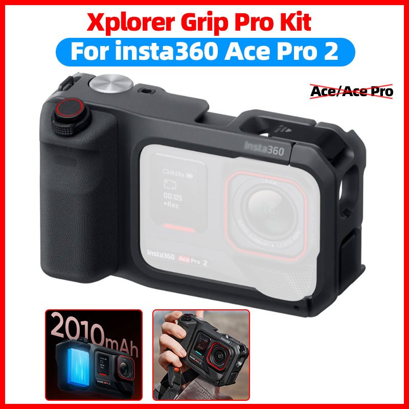 Authentc Xplorer Grip Pro Kit สําหรับ Insta360 Ace Pro 2 2010mAh Batt Lossless ซูมควบคุมกรณีที่อยู่อ