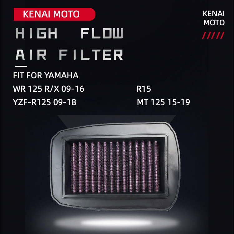 【KENAI】YAMAHA WR 125 R/X 09-16 YZF-R125 09-18 MT 125 15-19 R 15 กรองอากาศไหลสูงล้างทําความสะอาดได้ 3
