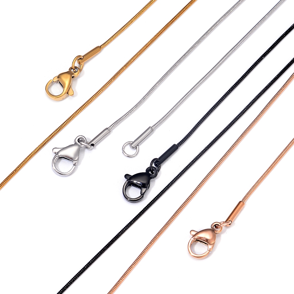โซ่งูกลม 4 สี - สร้อยคอเครื่องประดับสแตนเลส 15-29 นิ้วหลายความยาวสําหรับ ไม่จํากัดเพศ