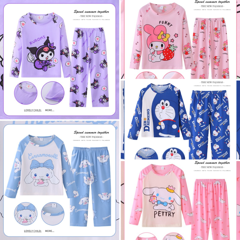 🤗3 ~ 8ขวบ🤗ชุดนอนแขนยาวลายการ์ตูนสำหรับเด็ก