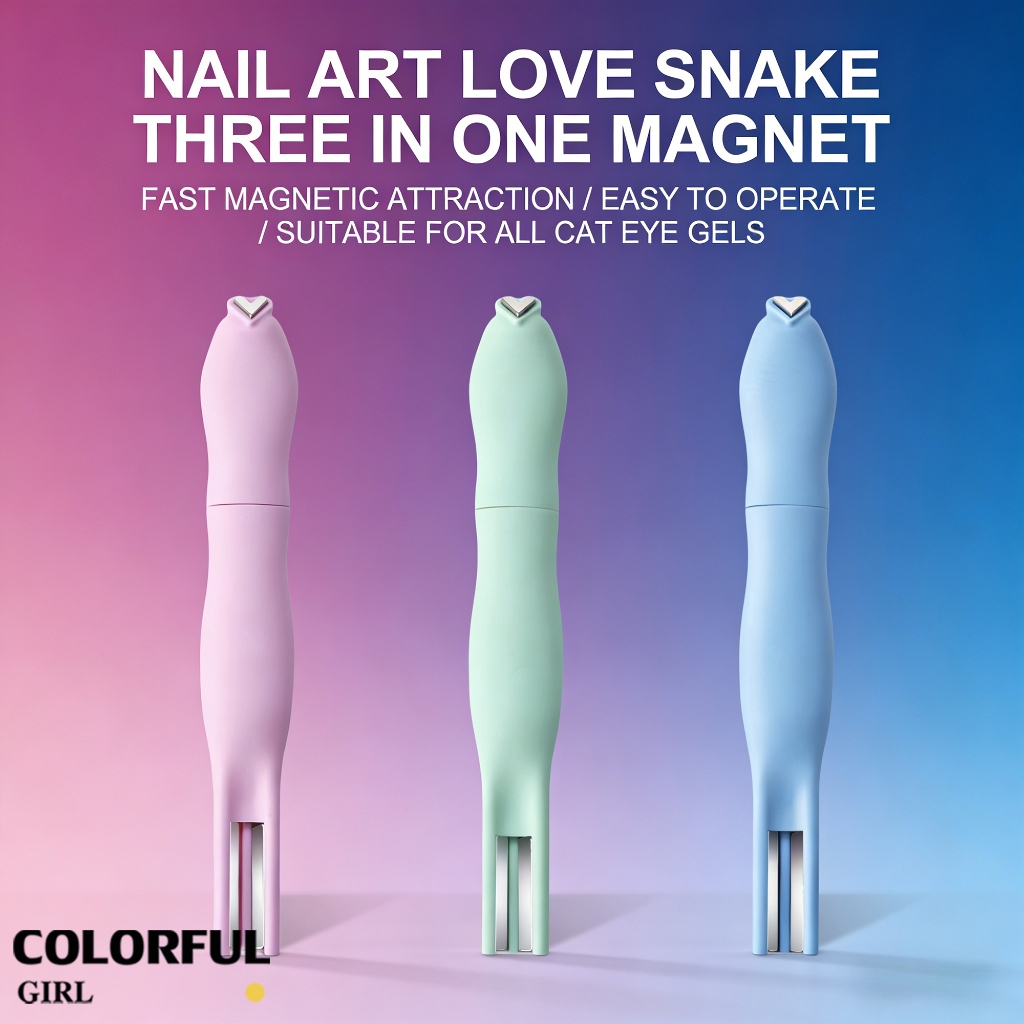 Cat Eye Magnetic Nail Art เครื่องมือ, 3IN1 Multifunctional Heart Cat Eye แม่เหล็กสําหรับเล็บ, DIY แบบพกพาเล็บแม่เหล็กหัวใจสําหรับ Cat Eye Gel Polish