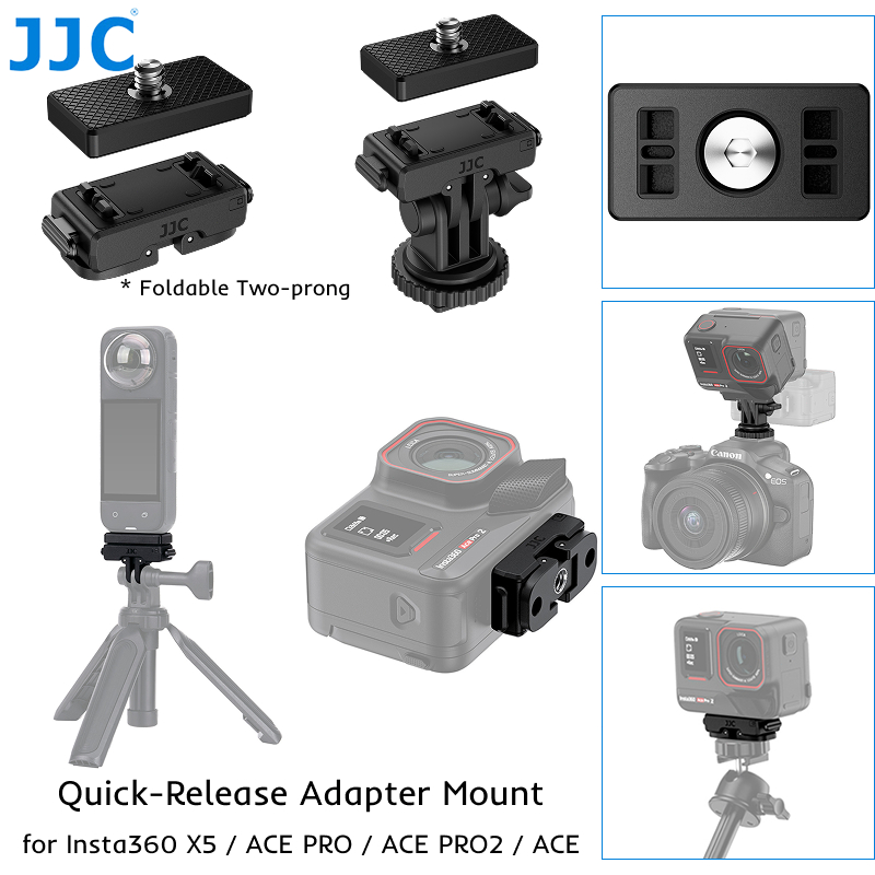 JJC Magnetic Quick Release ฐานอะแดปเตอร์สําหรับ Insta360 Ace Pro 2 AcePro2 Ace Pro AcePro Ace X4 Air X5 X4 กล้องขยายรองเท้าเย็นขาตั้งกล้องติดตั้ง