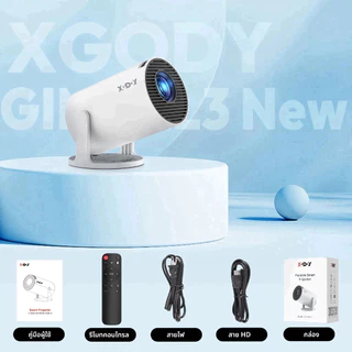 （จัดส่งในท้องถิ่น）XGODY Gimbal 3 NEW โปรเจคเตอร์ 4K Native 1080P Android 11.0 บลูทูธ 5 โปรเจคเตอร์ 12000 Lumens 4K