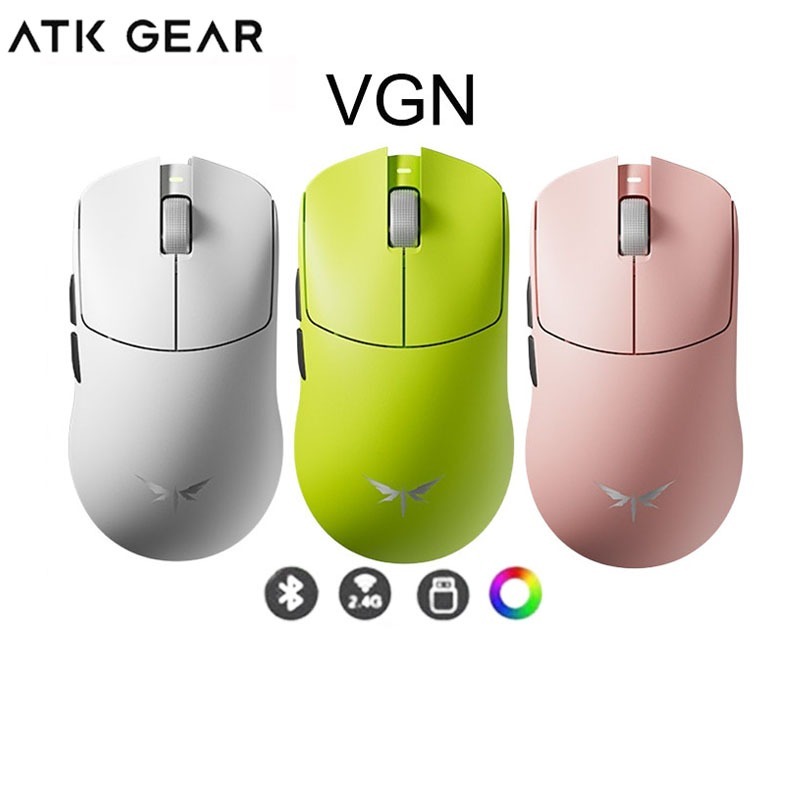 ATK GEAR VGN Dragonfly F2 Ultra+ PAW3950/ 3395เมาส์สําหรับเล่นเกมสามโหมดล้อสีทองน้ําหนักเบา