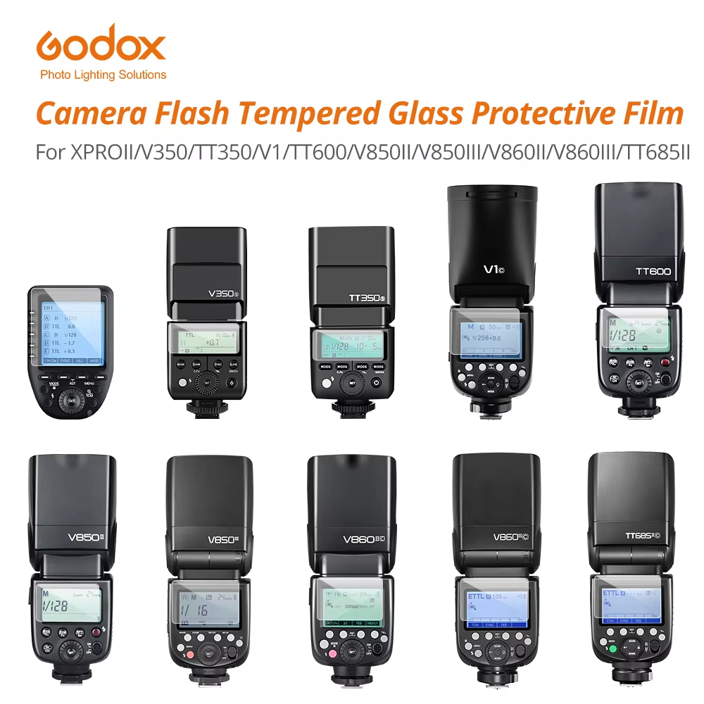 กระจกนิรภัยกันน้ํา Oilproof ฟิล์มป้องกันสําหรับ Godox V480 V1 V860III V850III TT685II TT600 TT350 V350 XPROII