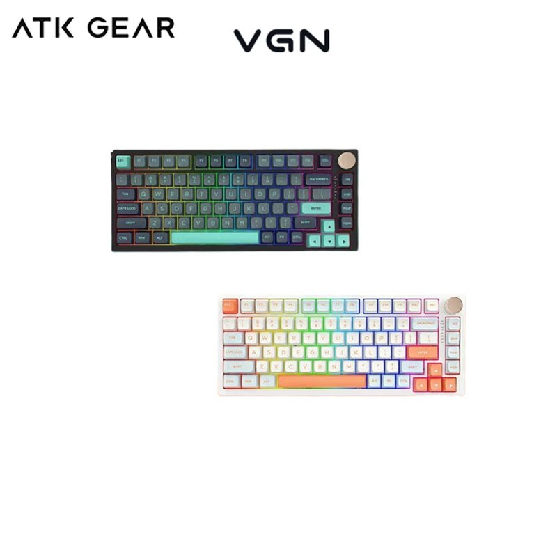 ATK GEAR VGN N75 pro คีย์บอร์ดแบบกําหนดเอง ไร้สายสามโหมด RGB แบ็คไลท์ปลั๊กร้อนคีย์บอร์ดแบบกลไก