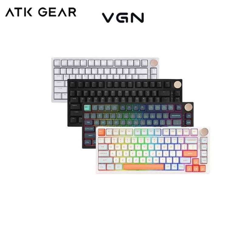 ATK GEAR VGN N75 คีย์บอร์ดแบบกําหนดเองแบบมีสายแบ็คไลท์ RGB สองโหมดเดียวคีย์บอร์ดแบบกลไกแบบถอดเปลี่ยนได้ร้อน