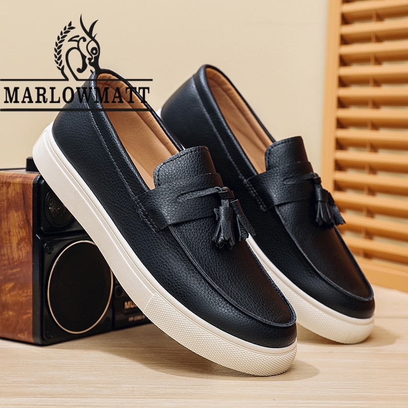 รองเท้าผู้ชาย Marlowmatt | กันลื่นน้ําหนักเบา | วัสดุหนังสบายผู้ชายล่อขนาด 39-46