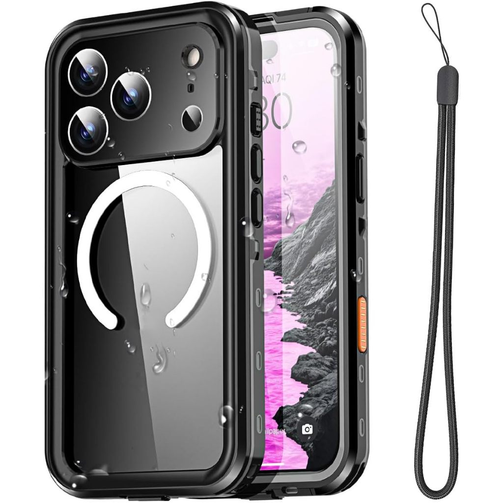 สําหรับ iPhone 17 Pro Max เคสกันน้ํา, IP68 ได้รับการรับรอง 360 ป้องกันอย่างเต็มที่ปิดผนึกใต้น้ําสําห
