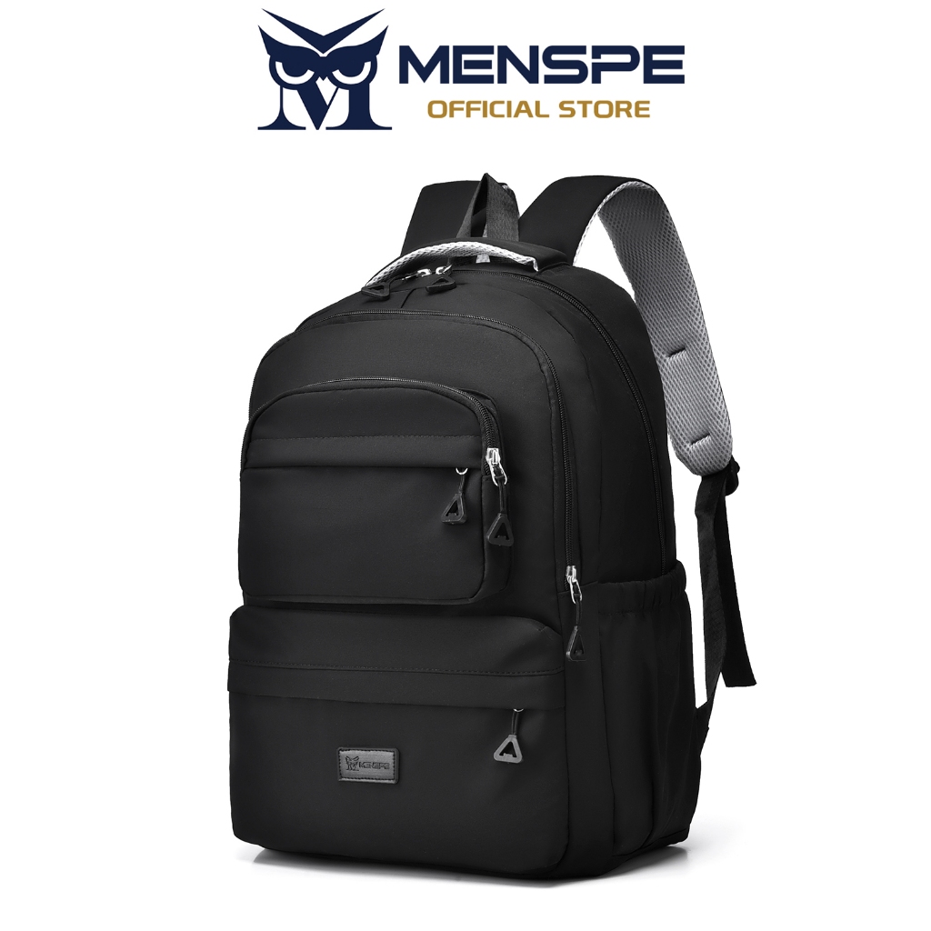 Menspe Fashion Mens Backpack กระเป๋าเดินทาง Unisex กระเป๋าเป้แล็ปท็อปแบบพกพา กระเป๋าโน๊ตบุ๊คธุรกิจกระเป๋าเป้สะพายหลังกันน้ํา