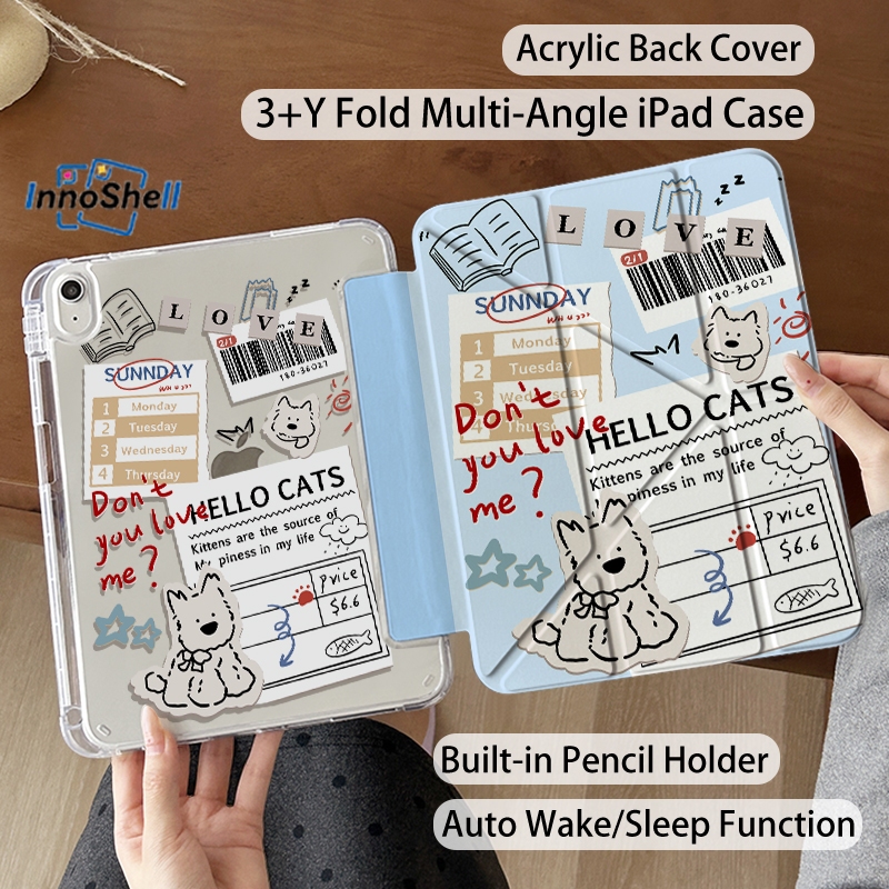 InnoShell Y-พับสําหรับipadกรณี 11th A16 เคสไอแพดแม่เหล็ก For Pro11 2018-24 Mini6 Air6/Air5/Air4 เคสi