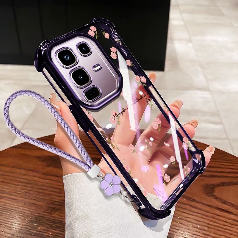 VRQR สําหรับ Infinix Note 50 Pro Plus 4G 5G หมายเหตุ 50 Pro + 5G X6855 X6856 X6858 พิมพ์ดอกไม้กันกระ